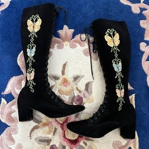 SOLD Vintage Butterfly Go Go Knee High Boots